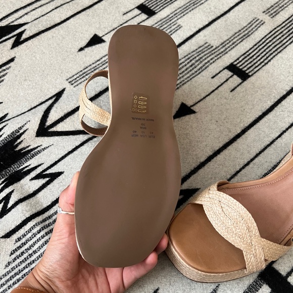 Anthropologie Vicenza Raffia Platform Heels Size 10 - Picture 4 of 5